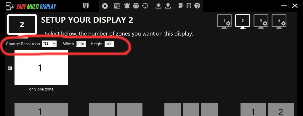 Display problem when you change the resolution between your configurations - Easy Multi Display
